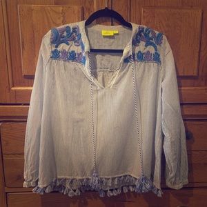 Roberta Roller Rabbit Embroidered Cotton Top